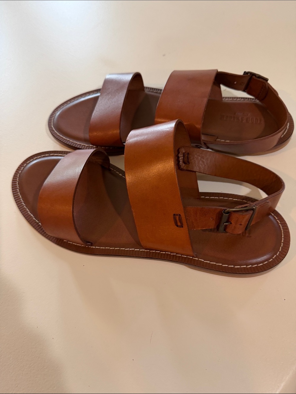 Todd Snyder Brown Leather Double-Strap Sandals Sz 13.  Bag7
